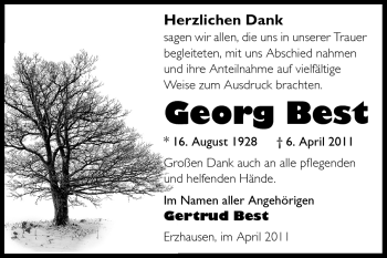 Traueranzeige von Georg Best von Echo-Zeitungen (Gesamtausgabe)