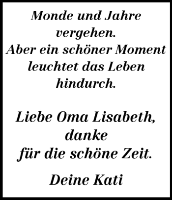 Traueranzeige von Elisabeth Weber von Echo-Zeitungen (Gesamtausgabe)