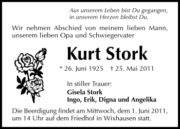 Traueranzeige von Kurt Stork von Echo-Zeitungen (Gesamtausgabe)