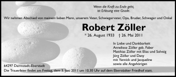 Traueranzeige von Robert Zöller von Echo-Zeitungen (Gesamtausgabe)