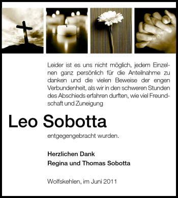 Traueranzeige von Leo Sobotta von Rüsselsheimer Echo, Groß-Gerauer-Echo, Ried Echo