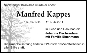 Traueranzeige von Manfred Kappes von Odenwälder Echo