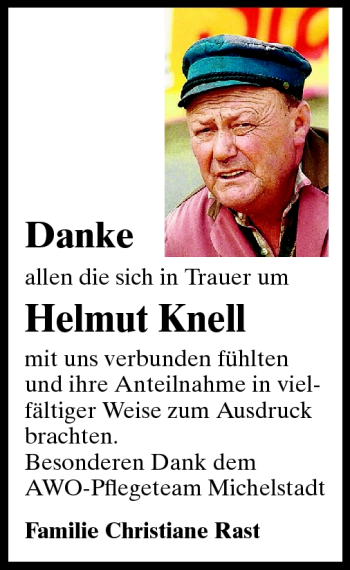 Traueranzeige von Helmut Knell von Odenwälder Echo
