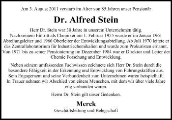 Traueranzeige von Alfred Stein von Echo-Zeitungen (Gesamtausgabe)