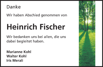 Traueranzeige von Heinrich Fischer von trauer.echo-online.de