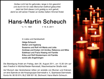 Traueranzeige von Hans-Martin Scheuch von Echo-Zeitungen (Gesamtausgabe)