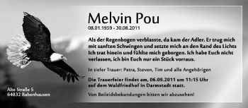 Traueranzeige von Melvin Pou von Echo-Zeitungen (Gesamtausgabe)