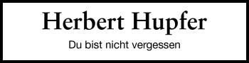 Traueranzeige von Herbert Hupfer von Echo-Zeitungen (Gesamtausgabe)