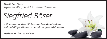 Traueranzeige von Siegfried Böser von Echo-Zeitungen (Gesamtausgabe)