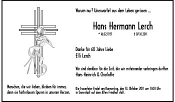 Traueranzeige von Hans Hermann Lerch von Echo-Zeitungen (Gesamtausgabe)