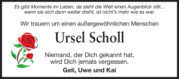 Traueranzeige von Ursel Scholl von Starkenburger Echo