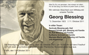 Traueranzeige von Georg Blessing von Starkenburger Echo