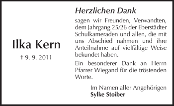 Traueranzeige von Ilka Kern von Echo-Zeitungen (Gesamtausgabe) Traueranzeige von Ilka Kern von Echo-Zeitungen (Gesamtausgabe)