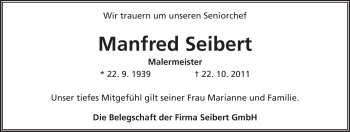 Traueranzeige von Manfred Seibert von Rüsselsheimer Echo, Groß-Gerauer-Echo, Ried Echo
