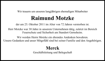 Traueranzeige von Raimund Motzke von Rüsselsheimer Echo, Groß-Gerauer-Echo, Ried Echo
