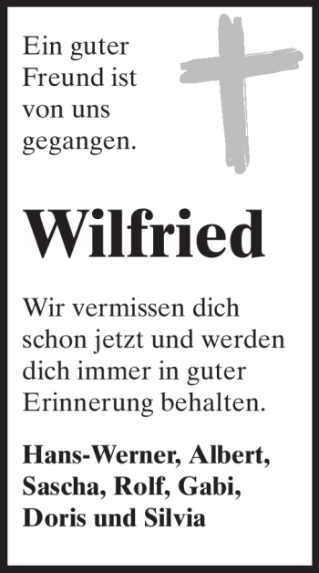 Traueranzeige von Wilfried  von Odenwälder Echo