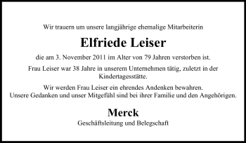 Traueranzeige von Elfriede Marianne Leiser von Echo-Zeitungen (Gesamtausgabe)