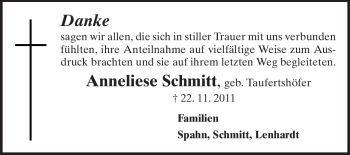Traueranzeige von Anneliese Schmitt von Starkenburger Echo