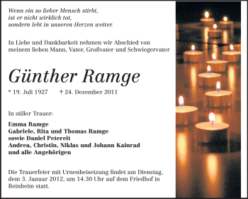 Traueranzeige von Günther Ramge von Darmstädter Echo, Odenwälder Echo, Rüsselsheimer Echo, Groß-Gerauer-Echo, Ried Echo