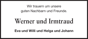 Traueranzeige von Irmtraut und Werner Ihrig von Odenwälder Echo