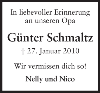 Traueranzeige von Günter Schmaltz von Starkenburger Echo