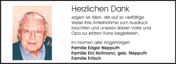 Traueranzeige von Matthias Nepputh von Echo-Zeitungen (Gesamtausgabe)