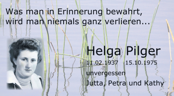 Traueranzeige von Helga Pilger von Odenwälder Echo