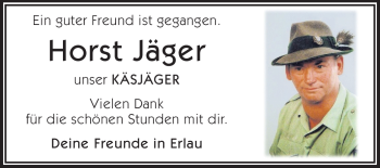 Traueranzeige von Horst Jäger von Odenwälder Echo