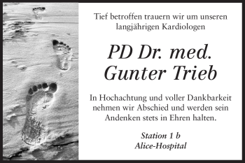 Traueranzeige von Gunter Trieb von Echo-Zeitungen (Gesamtausgabe)
