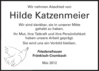 Traueranzeige von Hilde Katzenmeier von Odenwälder Echo