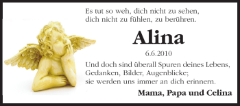 Traueranzeige von Alina  von Odenwälder Echo