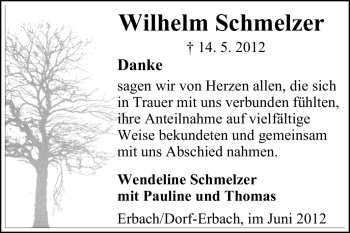 Traueranzeige von Wilhelm Schmelzer von Odenwälder Echo