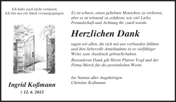 Traueranzeige von Ingrid Koßmann von Echo-Zeitungen (Gesamtausgabe)