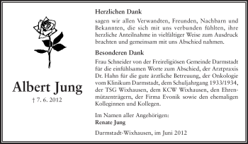 Traueranzeige von Albert Jung von Echo-Zeitungen (Gesamtausgabe)