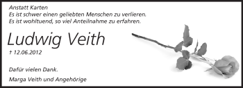 Traueranzeige von Ludwig Veith von Echo-Zeitungen (Gesamtausgabe)