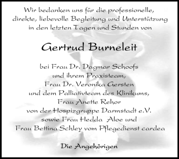 Traueranzeige von Gertrud Burneleit von Echo-Zeitungen (Gesamtausgabe)