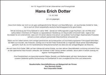 Traueranzeige von Hans Erich Dotter von Echo-Zeitungen (Gesamtausgabe)
