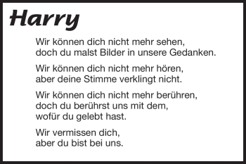 Traueranzeige von Harry  von Starkenburger Echo