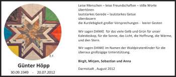 Traueranzeige von Günter Höpp von Echo-Zeitungen (Gesamtausgabe)