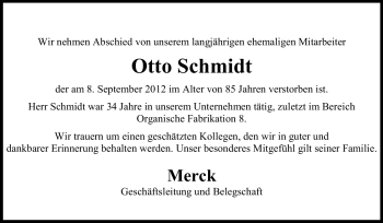 Traueranzeige von Otto Schmidt von Echo-Zeitungen (Gesamtausgabe)
