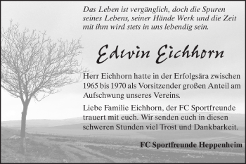 Traueranzeige von Edwin Eichhorn von Starkenburger Echo