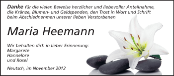 Traueranzeige von Maria Heemann von Echo-Zeitungen (Gesamtausgabe)