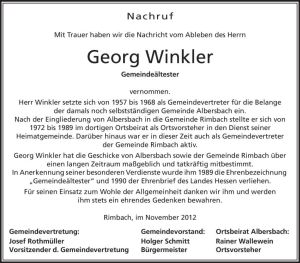 Traueranzeige von Georg Winkler von Starkenburger Echo