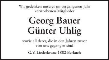 Traueranzeige von Georg Bauer von Rüsselsheimer Echo, Groß-Gerauer-Echo, Ried Echo