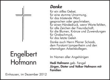 Traueranzeige von Engelbert Hofmann von Starkenburger Echo