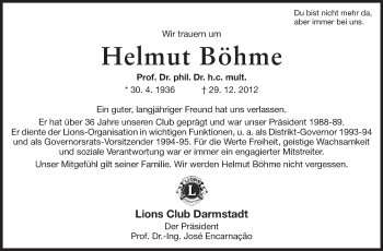 Traueranzeige von Helmut Böhme von Echo-Zeitungen (Gesamtausgabe)