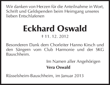 Traueranzeige von Eckhard Oswald von Rüsselsheimer Echo, Groß-Gerauer-Echo, Ried Echo