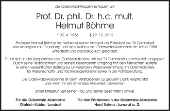 Traueranzeige von Helmut Böhme von Echo-Zeitungen (Gesamtausgabe)