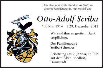 Traueranzeige von Otto-Adolf Scriba von Echo-Zeitungen (Gesamtausgabe)