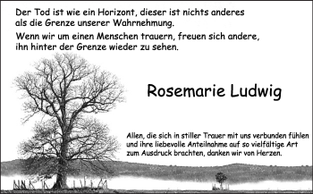 Traueranzeige von Rosemarie Ludwig von Odenwälder Echo